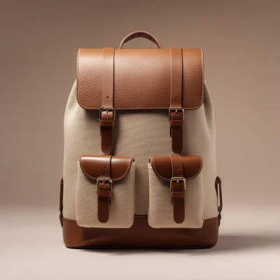Canvas & Never-Cracks Leather Backpack With Twin Utility Pockets, Best Seller, Sale Off Only Today