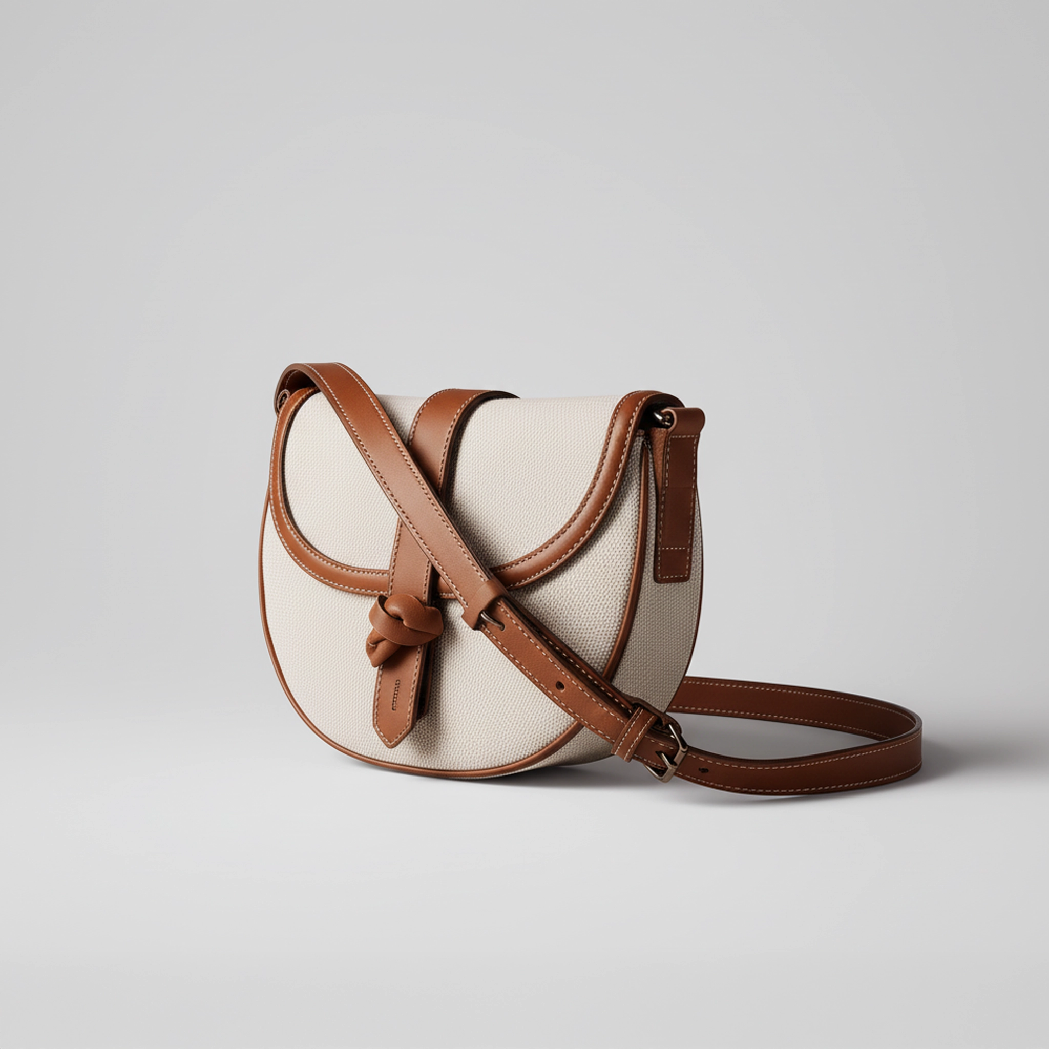 Canvas Saddle Crossbody Bag With Knotted Leather Trim, Free Shipping, Extra Sale Today - Image 3
