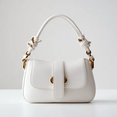 Ivory Top Handle Bag With Knotted Strap Accents, Best Seller, Sale Off Only Today