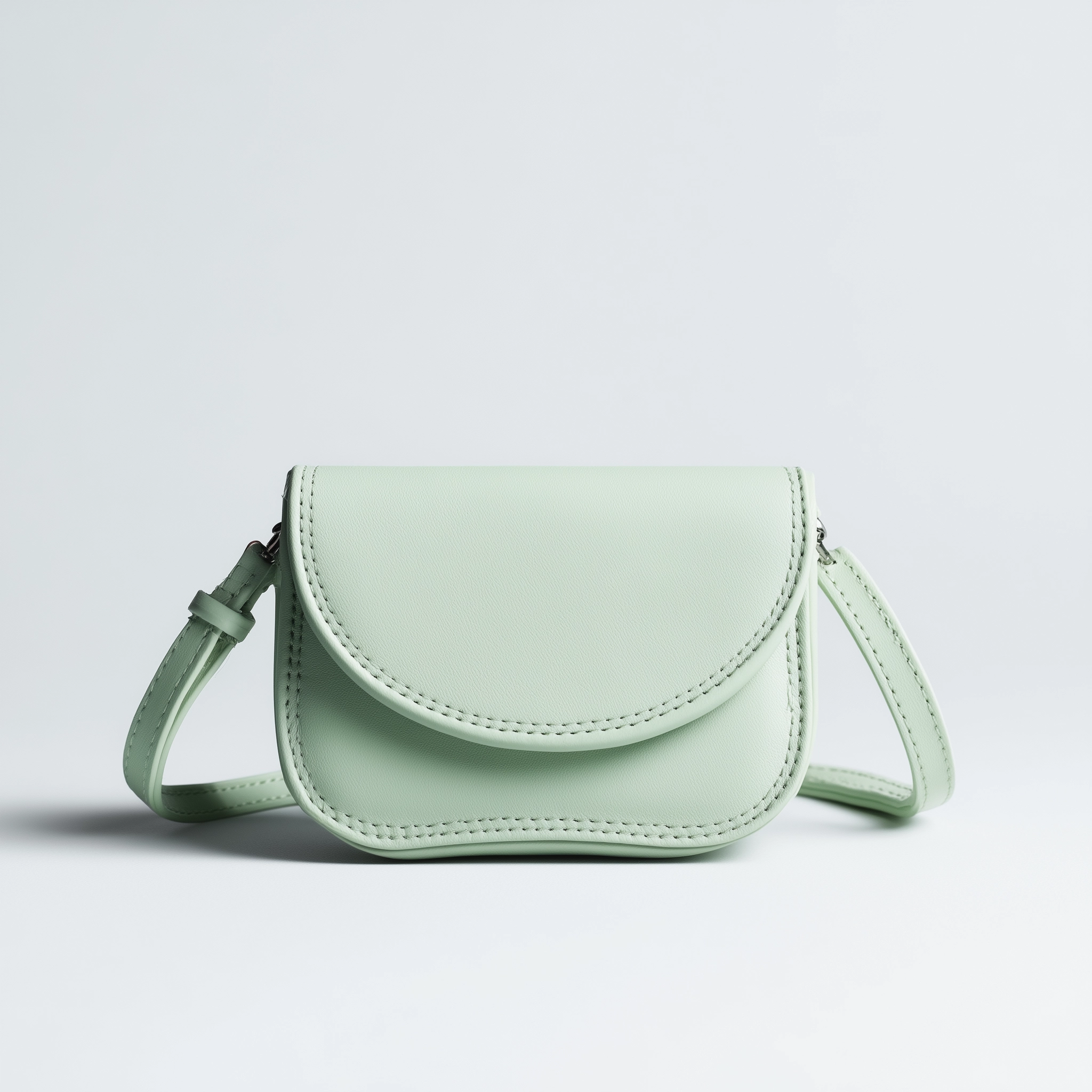 Mini Mint Saddle Crossbody Bag With Curved Flap Design, Best Seller, Sale Off Only Today