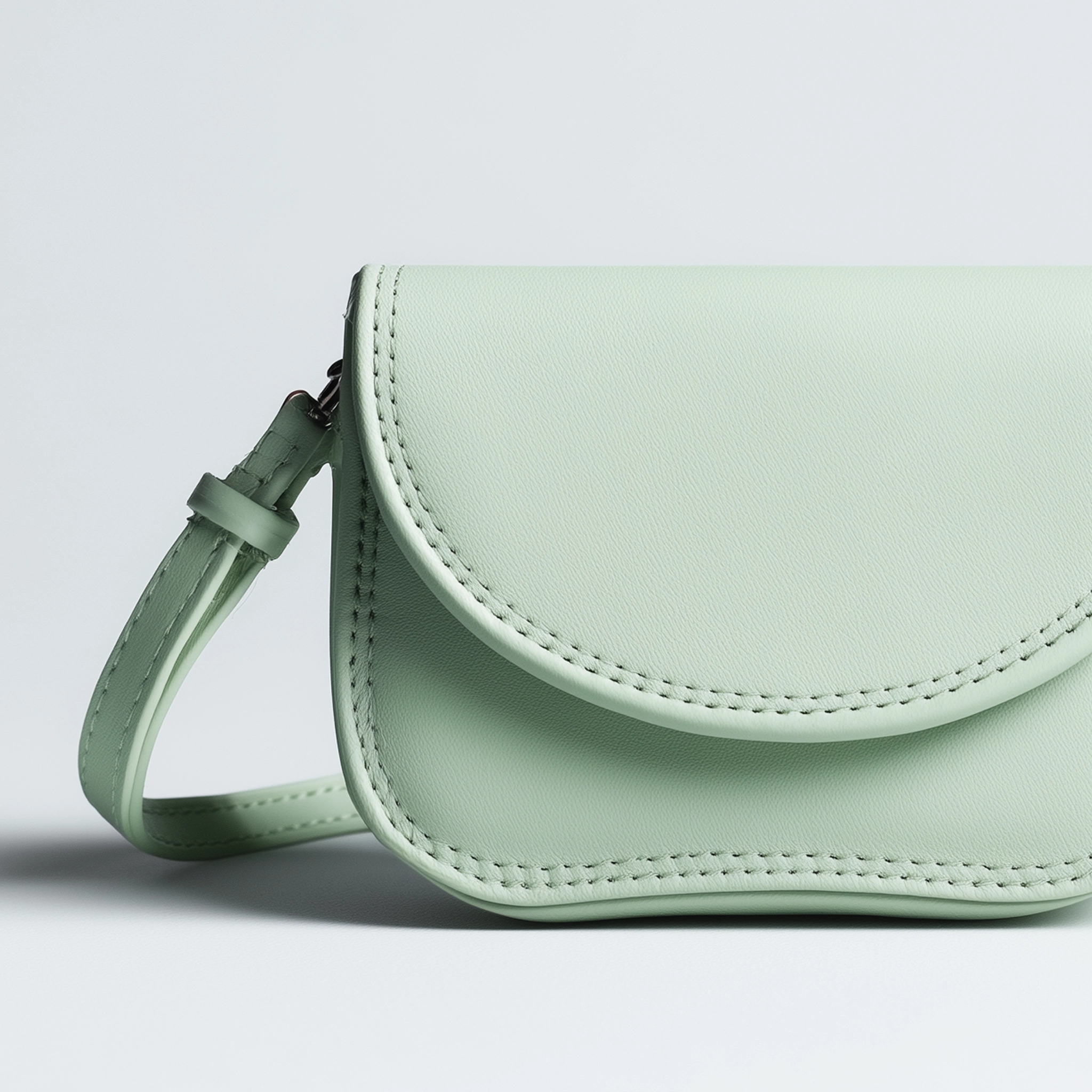 Mini Mint Saddle Crossbody Bag With Curved Flap Design, Best Seller, Sale Off Only Today - Image 4