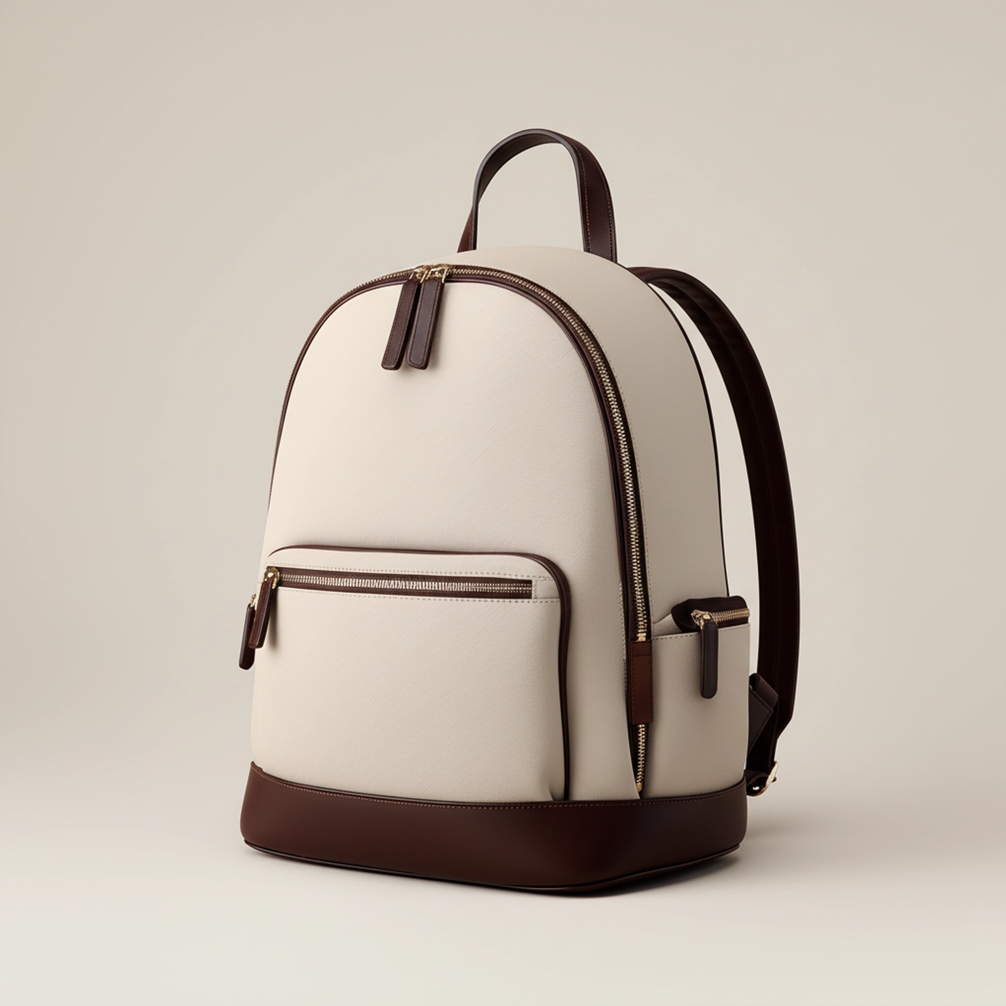 Minimal Handcrafted Natural Leather Backpack With Front Zip Pocket, Free Shipping, Extra Sale Today - Image 5