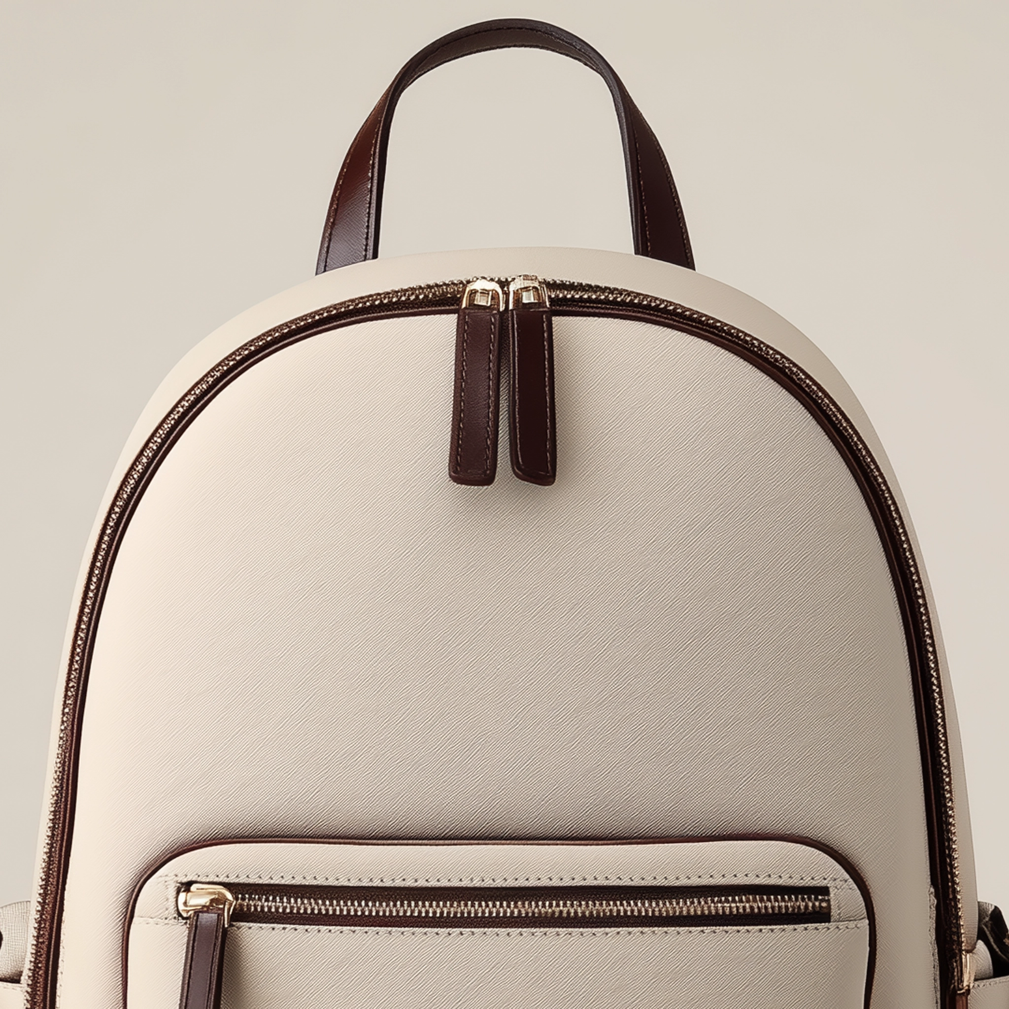 Minimal Handcrafted Natural Leather Backpack With Front Zip Pocket, Free Shipping, Extra Sale Today - Image 4