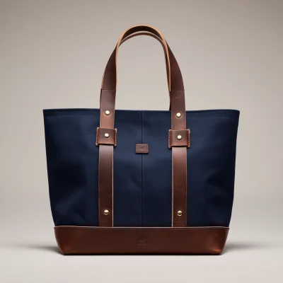 Structured Canvas Tote With Leather Trim And Reinforced Base, Best Gift, Best Sell, Extra Sale