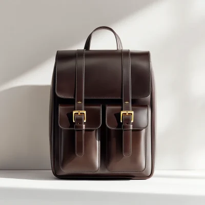 The Best Structured Leather Backpack with Dual Buckle Pockets, Free Shipping, Extra Sale Today