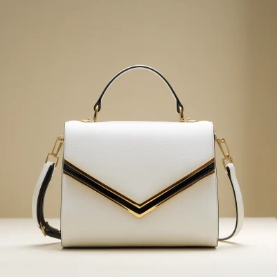 Structured Top Handle Bag With Chevron Metal Accent, Free Shipping, Extra Sale Today